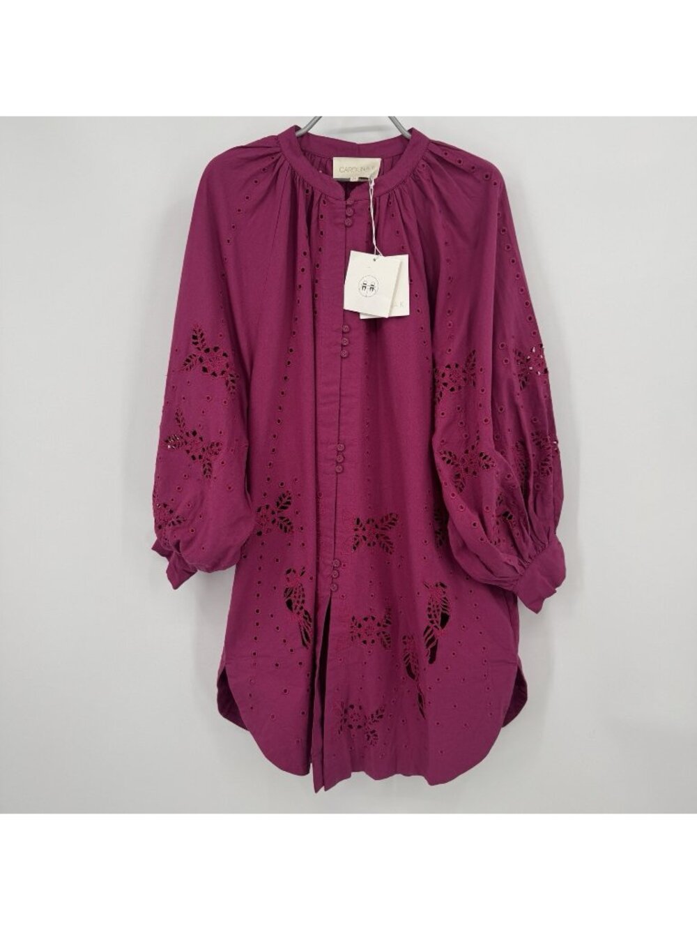 Carolina K Augustina Cotton Shirt Dress in Sparkling Grape size M Medium $472